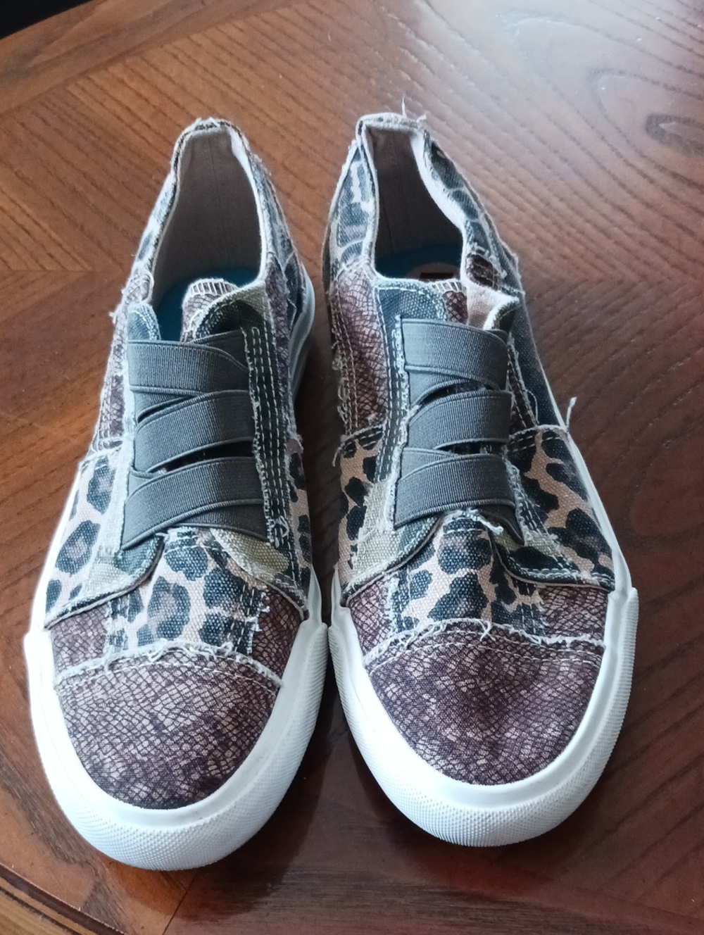 Leopard-Print Slip-On Sneakers with Elastic Laces - Brown/Black